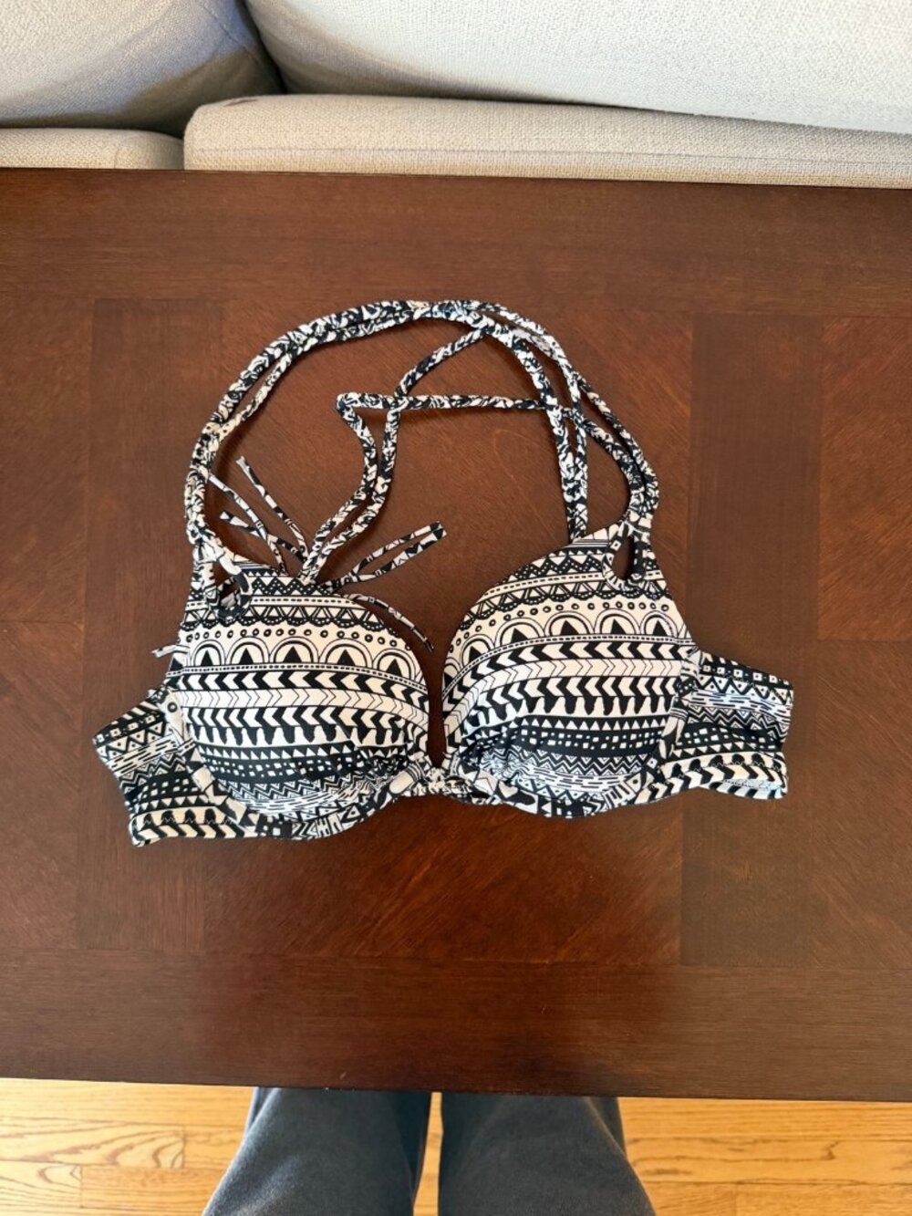 Victoria's Secret Tribal Push-Up Halter Bikini Top 34A